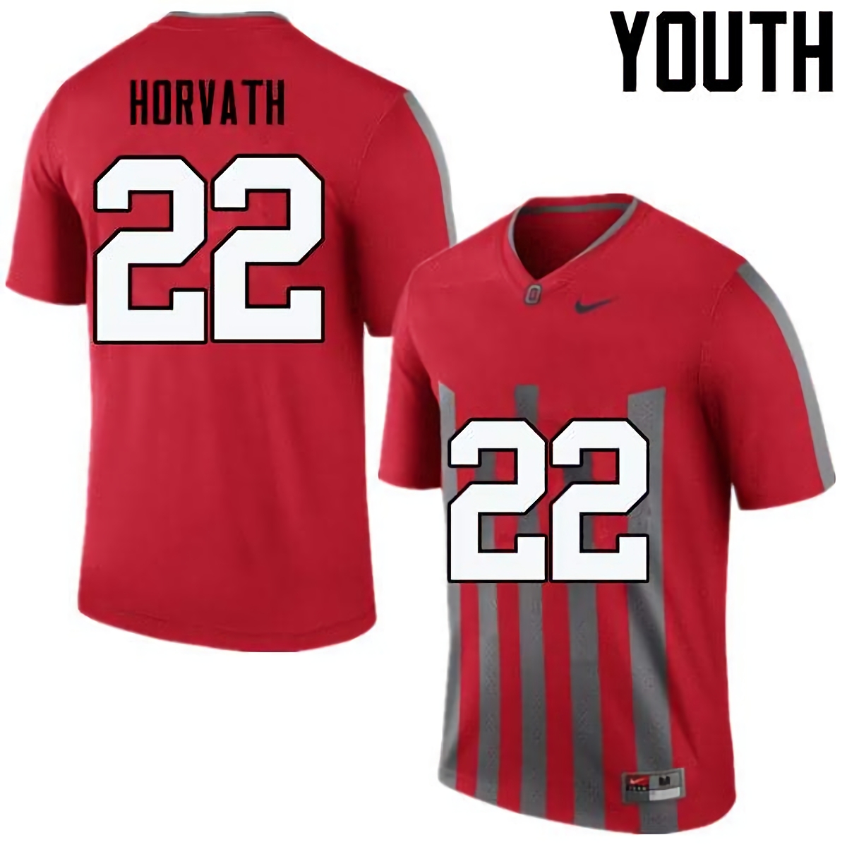 Les Horvath Ohio State Buckeyes Youth NCAA #22 Nike Throwback Red College Stitched Football Jersey GSA0656II